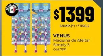 Venus - Máquina de Afeitar Simply 3