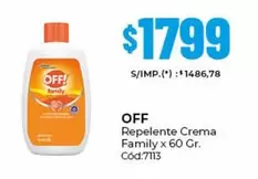 Off - Repelente Crema Family x 60 Gr.