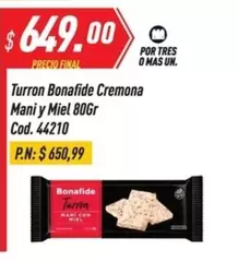 Bonafide - Cremona Mani y Miel 80Gr Cod. 44210