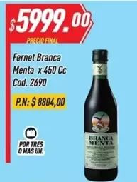 Fernet Branca - Menta x 450 Cc Cod. 2690