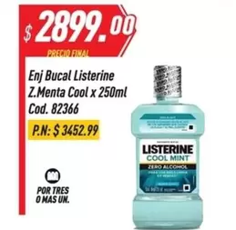 Listerine - Enj Bucal Z.Menta Cool x 250ml Cod. 82366