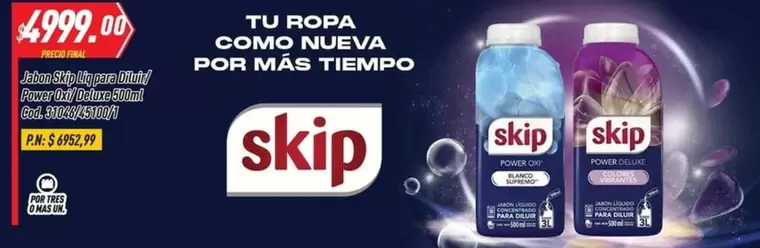 Skip - Jabon 200 Dosis Matic/ Power Gel 3 Litros Matic/ Gel 100 Dosis Matic