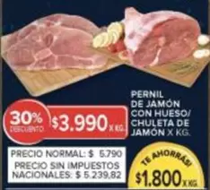 X$ - PERNIL DE JAMÓN CON HUESO/ CHULETA DE JAMÓN