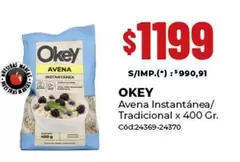 Okey - Avena Instantánea/ Tradicional x 400 Gr.