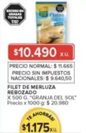 Granja del Sol - FILET DE MERLUZA REBOZADO