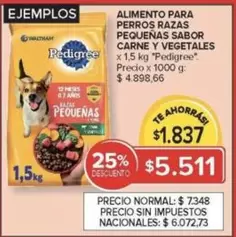 Pedigree - Alimento Para Perros Razas Pequeñas Sabor Carne y Vegetales