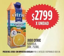 Citric - JUGO CITRIC NARANJA