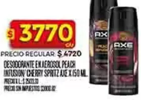Axe - DESODORANTE EN AEROSOL PEACH INFUSION CHERRY SPRITZ