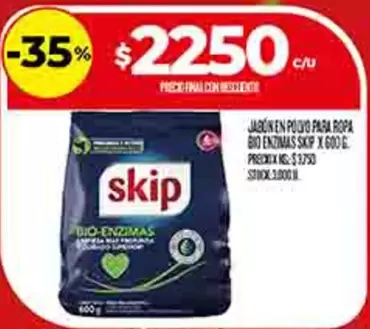 Skip - JABÓN EN POLVO PARA ROPA BIO ENZIMAS