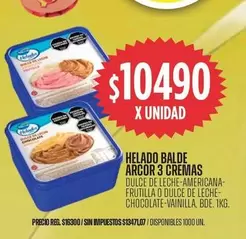 Arcor - HELADO BALDE 3 CREMAS
