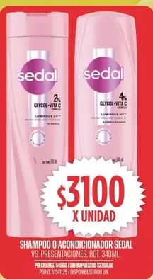 Sedal - SHAMPOO O ACONDICIONADOR
