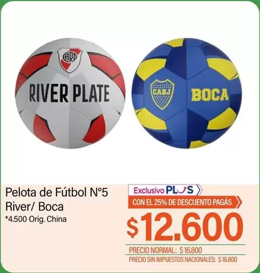 river plate - Pelota de Fútbol N°5 River/ Boca