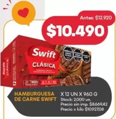 Swift - HAMBURGUESA DE CARNE