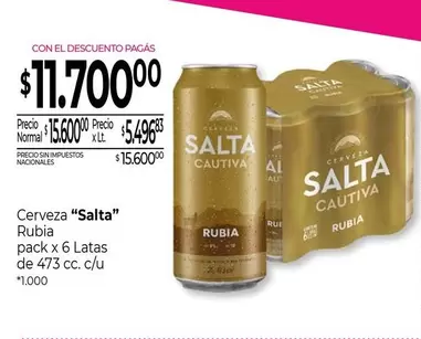 Salta - Cerveza "" Rubia
