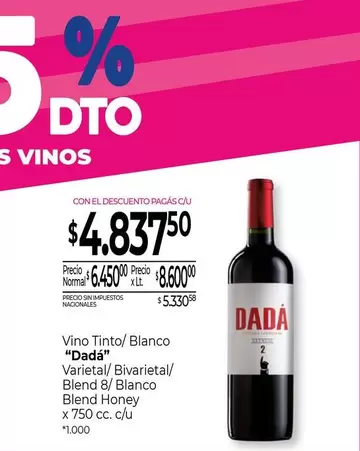 X$ - Vino Tinto/Blanco "Dadá"