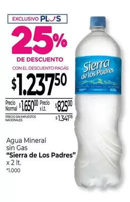 X$ - Agua Mineral sin Gas "Sierra de Los Padres"