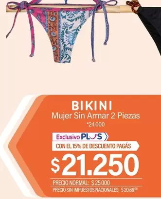 BIKINI Mujer Sin Armar 2 Piezas