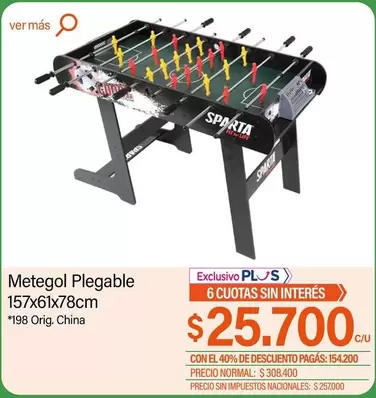 Metegol Plegable