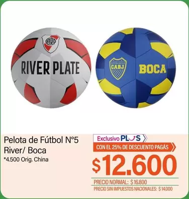 river plate - Pelota de Fútbol N°5 River/ Boca