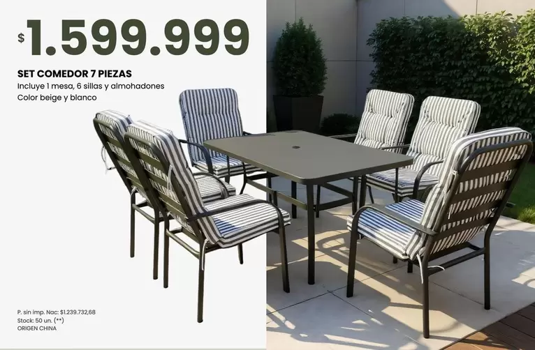 Origen - SET COMEDOR 7 PIEZAS