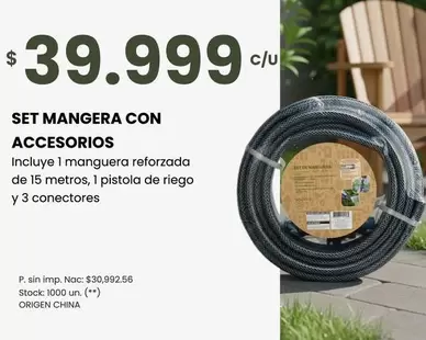 Origen - SET MANGERA CON ACCESORIOS