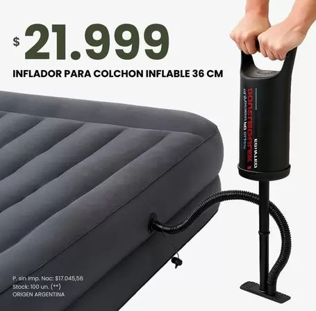 Origen - INFLADOR PARA COLCHON INFLABLE 36 CM