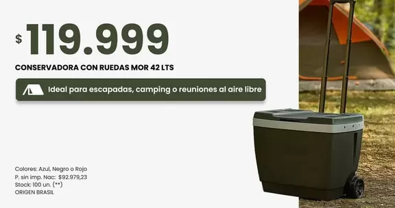 Mor - CONSERVADORA CON RUEDAS MOR 42 LTS