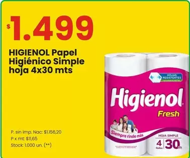 Higienol - Papel Higiénico Simple