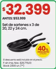 X$ - Set de sartenes x 3