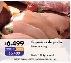 X$ - Suprema de pollo fresca x kg.