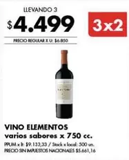 X$ - VINO ELEMENTOS