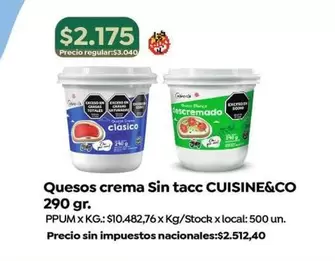 X$ - Quesos crema Sin tacc
