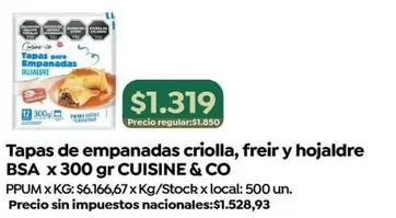 X$ - Tapas de empanadas criolla, freir y hojaldre