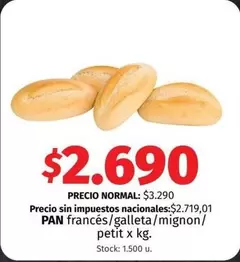X$ - PAN francés/galleta/mignon/petit