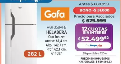 Gafa - HGF358AFB HELADERA