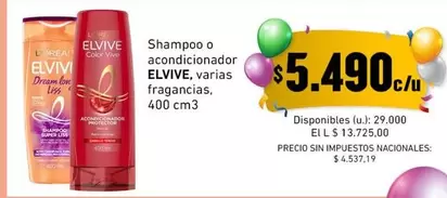 Elvive - Shampoo o acondicionador