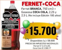 Coca cola - FERNET+COCA