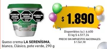 La Serenísima - Queso crema