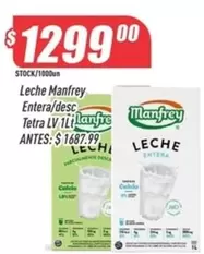 Manfrey - Leche Entera/desc Tetra LV 1l