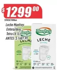 Manfrey - Leche Entera/desc Tetra LV 1l