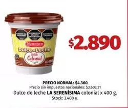 La Serenísima - Dulce de leche colonial