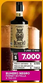 Buhero Negro - Fernet Botella