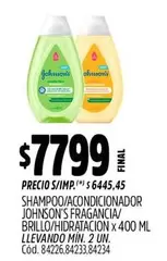 Johnson's - SHAMPOO/ACONDICIONADOR FRAGANCIA/BRILLO/HIDRATACION