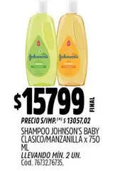 Johnson's - SHAMPOO BABY CLASICO/MANZANILLA x 750 ML