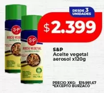 S&P - Aceite vegetal aerosol