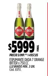 Dada - ESPUMANTE DADA 7 ORANGE BITTER x 750 CC