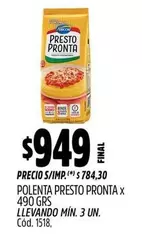 X$ - POLENTA PRONTO PRONTA