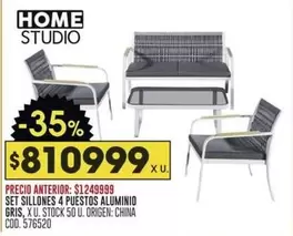 Origen - SET SILLONES 4 PUESTOS ALUMINIO