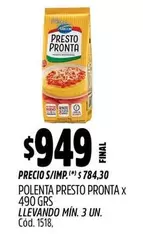 X$ - POLENTA PRONTO PRONTA