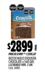 Exquisita - BIZCOCHUELO CHOCOLATE